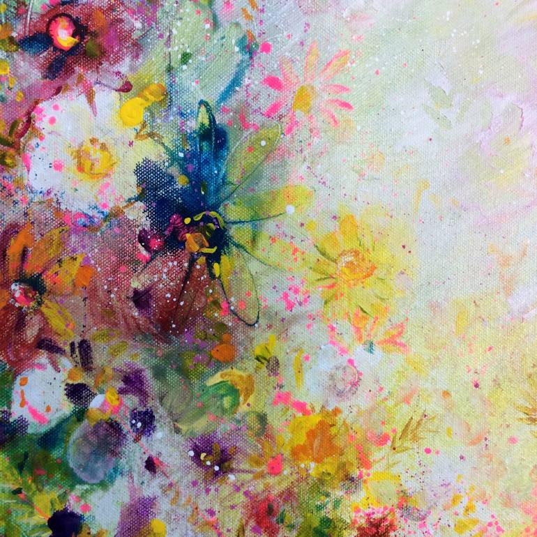 Original Abstract Expressionism Floral Painting by Janice Rogers