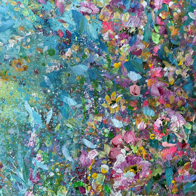 Original Abstract Expressionism Floral Painting by Janice Rogers