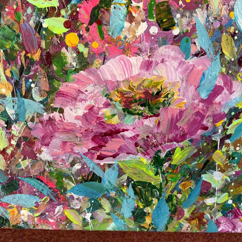 Original Abstract Expressionism Floral Painting by Janice Rogers