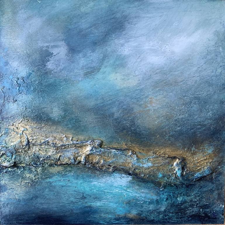 Sculpted Ocean Blues Painting by Janice Rogers | Saatchi Art