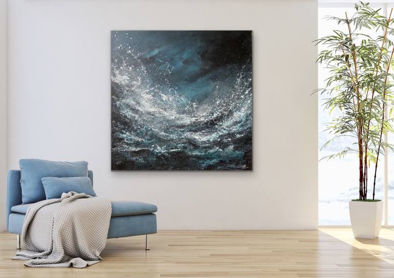 Original Abstract Expressionism Seascape Painting by Janice Rogers
