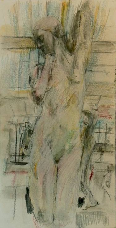 Plein air image of a neoclassical nude with arm raised from the Metropolitan Museum of Art thumb