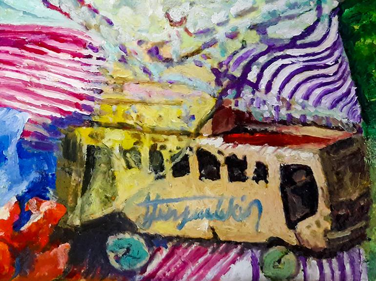 Original Art Deco Water Painting by Fatih Sungurtekin