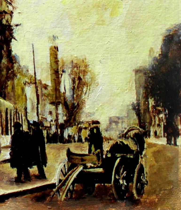 Original Art Deco Time Painting by Fatih Sungurtekin