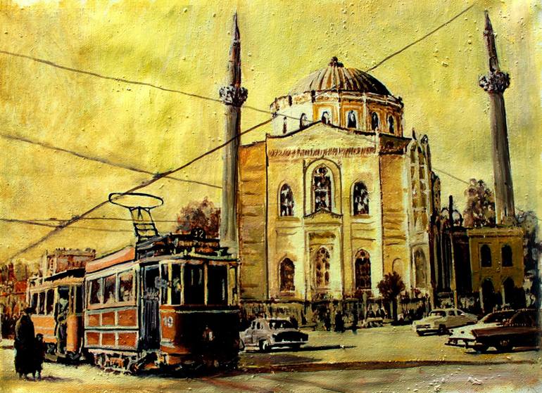 Original Architecture Painting by Fatih Sungurtekin