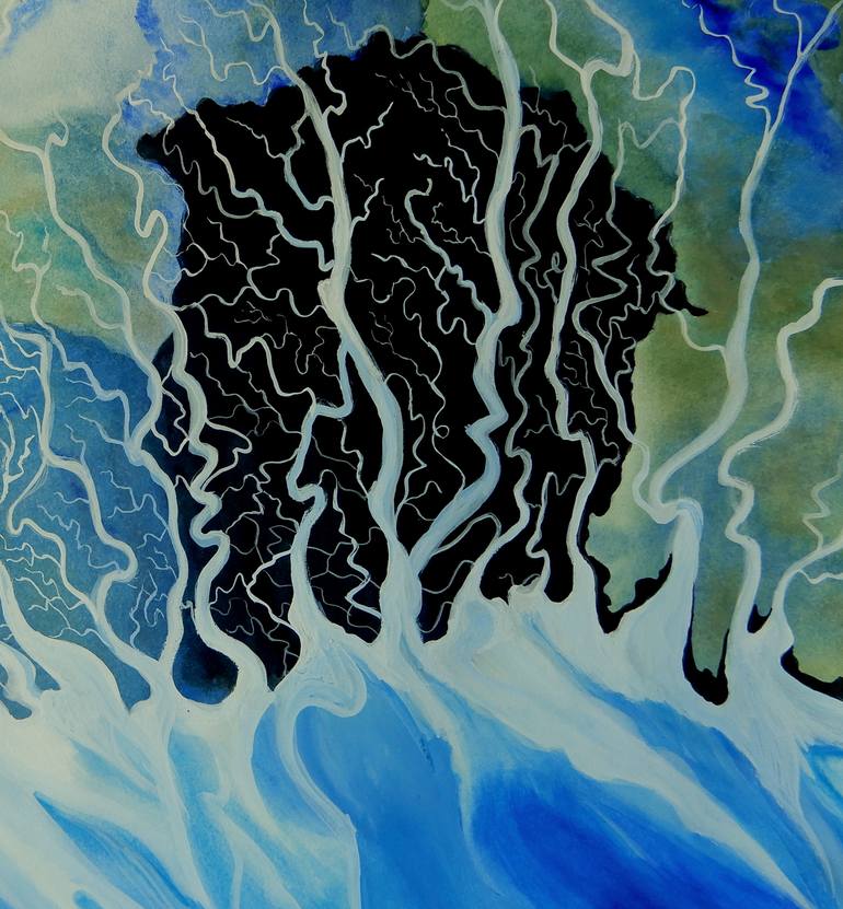 Original Abstract Water Painting by Doodie Herman