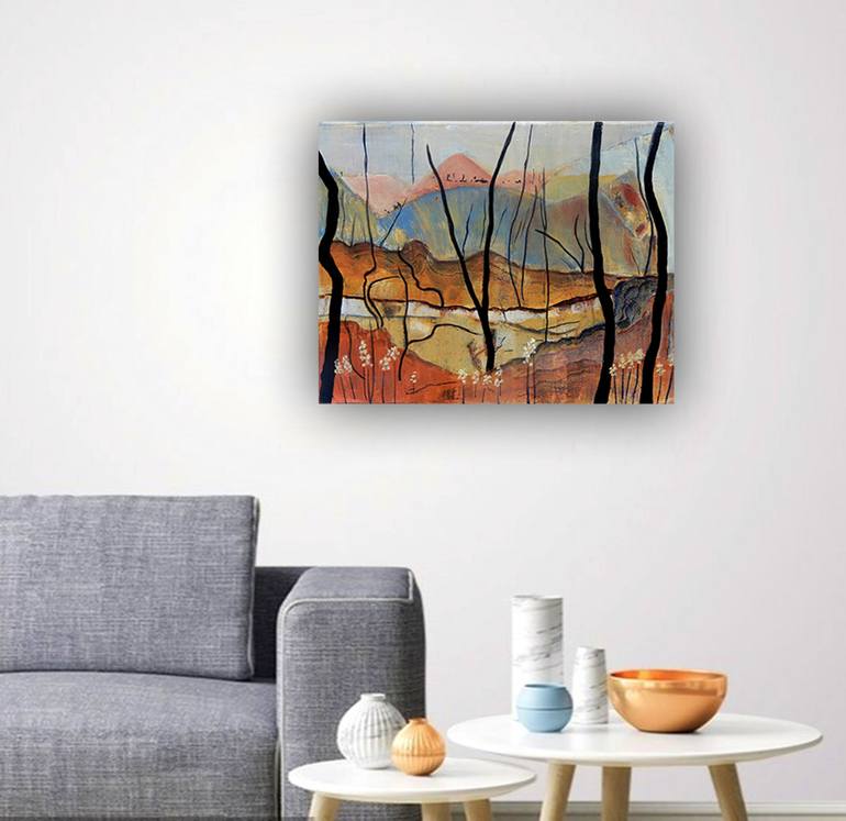 Original Abstract Landscape Painting by Doodie Herman