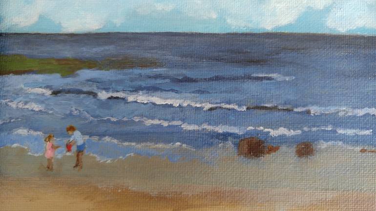 Original Impressionism Beach Painting by Ruth Jones