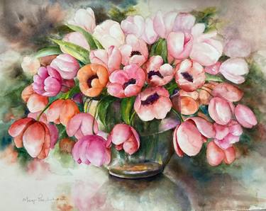 Original Figurative Floral Paintings by Mary Pachikara