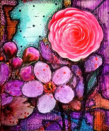 Print of Abstract Floral Collage by S Two