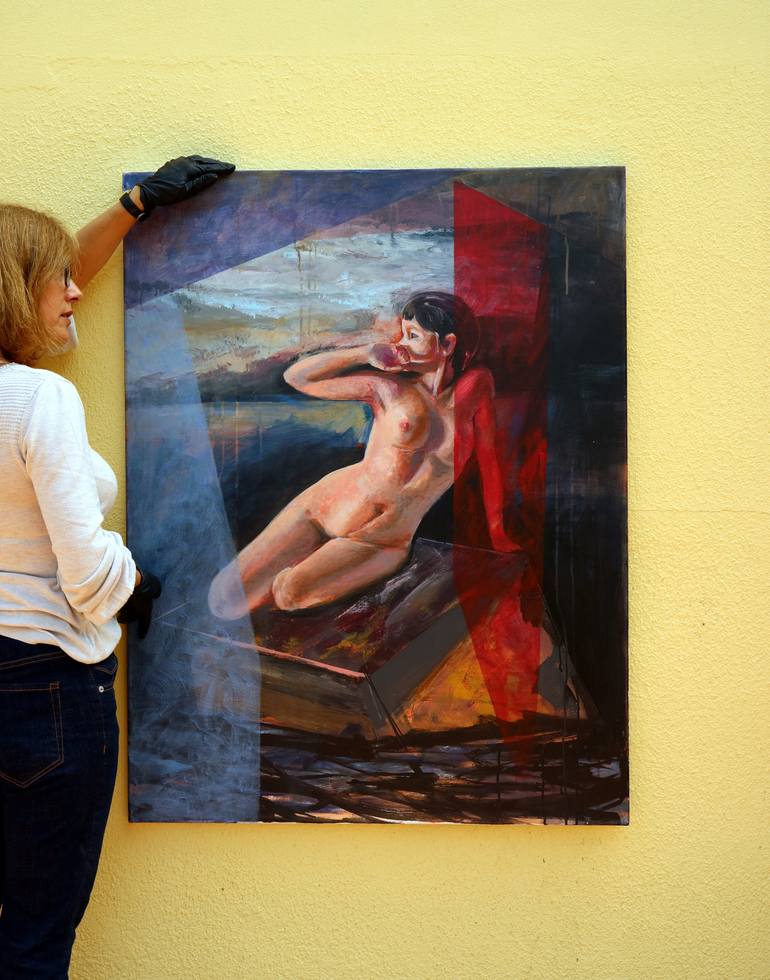 Original Figurative Nude Painting by Maria Melo
