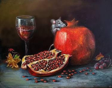 Original Art Deco Still Life Painting by Natalja Picugina