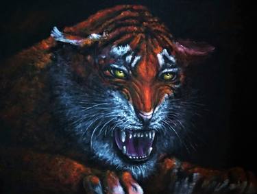 Tiger wild Cat oil original painting thumb
