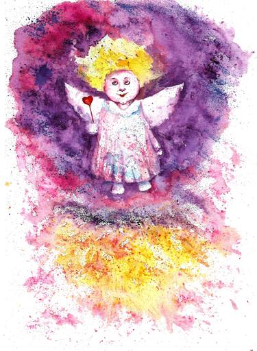 Light Angel watercolour painting thumb