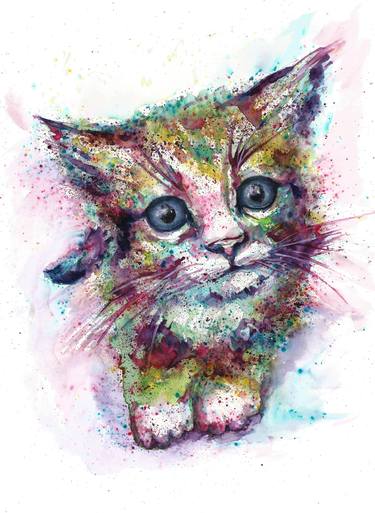 Print of Abstract Cats Paintings by Natalja Picugina
