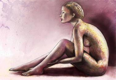 Print of Art Deco Nude Printmaking by Natalja Picugina