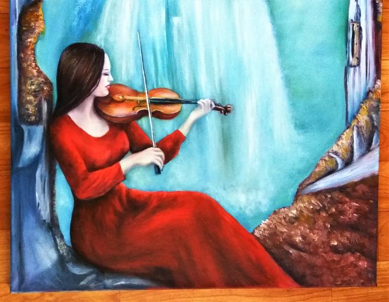 Original Art Deco Music Painting by Natalja Picugina