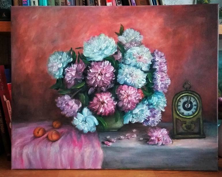 Original Art Deco Floral Painting by Natalja Picugina