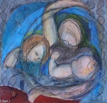 Original Expressionism Family Mixed Media by Barbe Scarlette