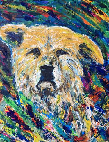 Original Impressionism Dogs Paintings by bagaturzo bymbasuren