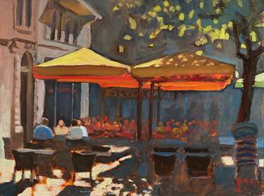 Original Figurative Cities Paintings by Peter Oliver Stalder