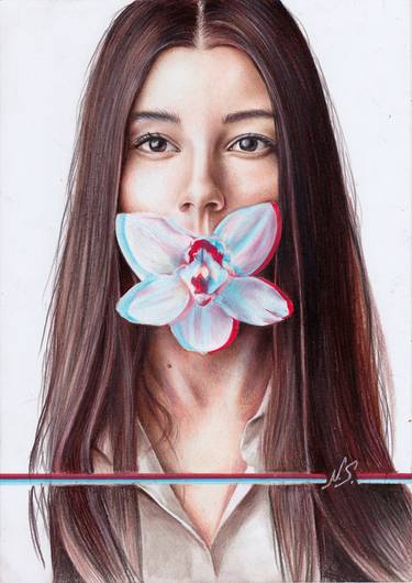 Print of Photorealism Women Drawings by Nataly S