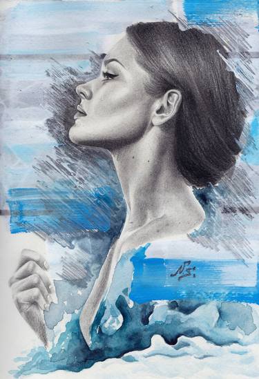 Print of Portraiture Water Paintings by Nataly S