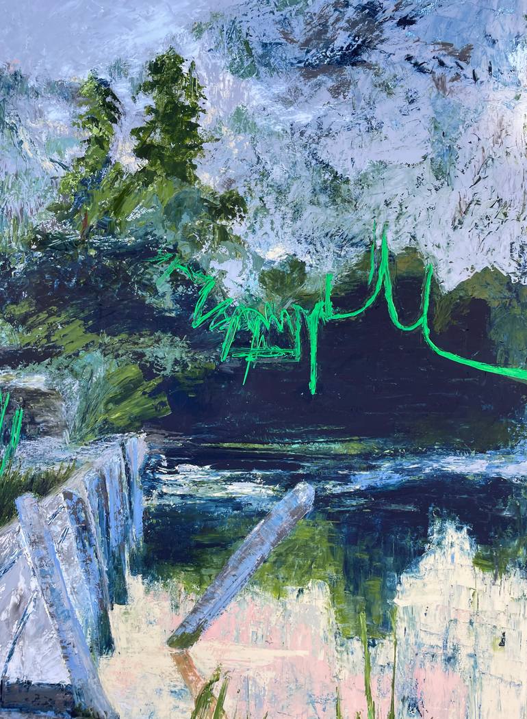 Original Abstract Expressionism Nature Painting by Mariam Qureshi