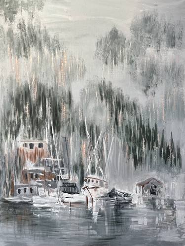 Original Abstract Expressionism Boat Paintings by Mariam Qureshi