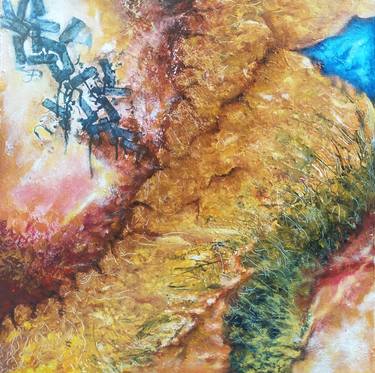 Original Art Deco Abstract Painting by Jitender Dhir