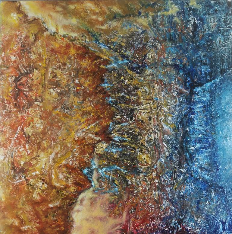 Original Abstract Expressionism Abstract Painting by Jitender Dhir