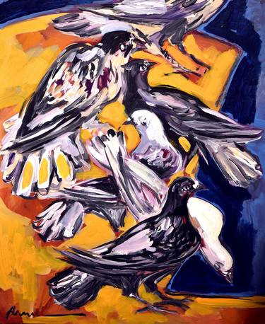 Original Expressionism Animal Painting by Aligholi Mardani