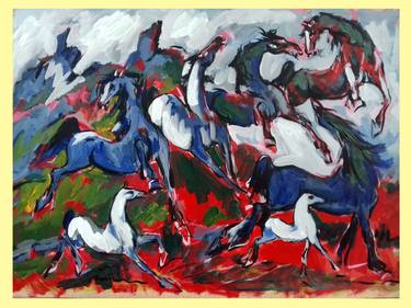 Original Expressionism Animal Paintings by Aligholi Mardani