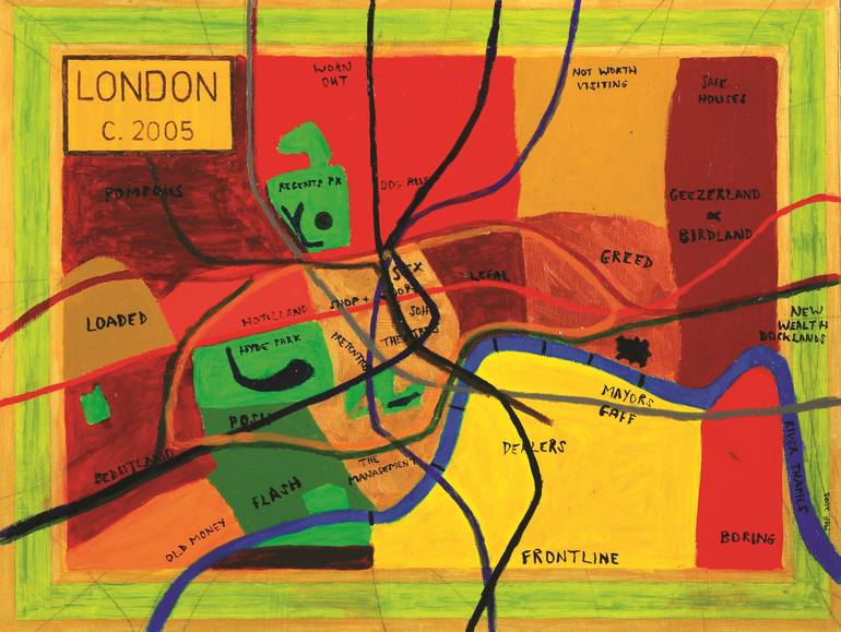 Cockney map of London Painting by Margaret Pepper | Saatchi Art