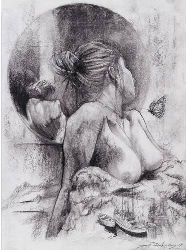 Original Expressionism Women Drawings by Alex Dakos