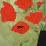 I paint poppies because are very red which is one of my color and gives me a lot of positive feels. I put them in green olive background, just to looks much more powerful of mind and spirit!
I hope you enjoy them and I am sure this poppies will make your days much easy with their innocent smiles!
I choose medium because the oil put them in much deep colors and they look pretty real in this wonderful black vase!
Is signed on the front and has certificate of authenticity. 
The paint is ready to hang.
