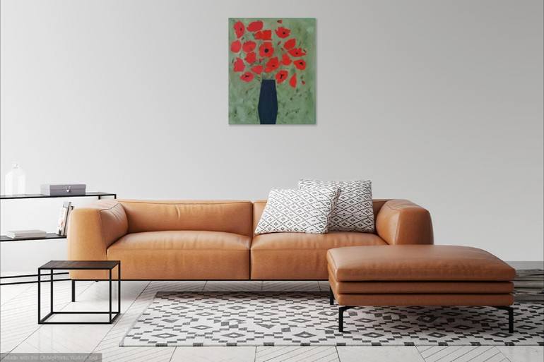 Original Abstract Expressionism Floral Painting by Claudia Blass