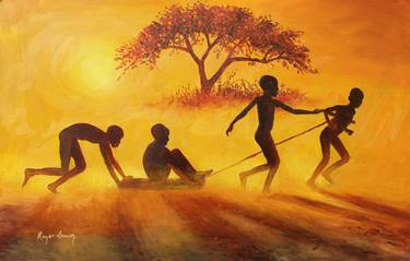 Saatchi Art Artist Roger Brown; Paintings, “Sunset Play” #art