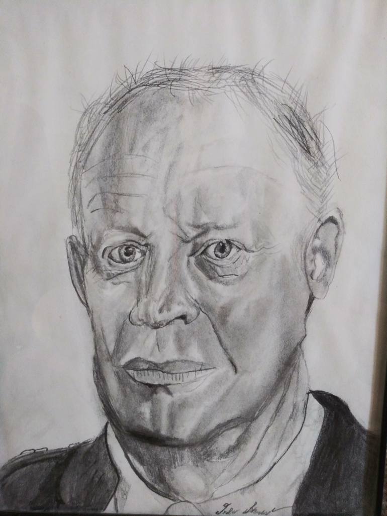 Dwight D Eisenhower portrait Drawing by Jessica Brauer | Saatchi Art