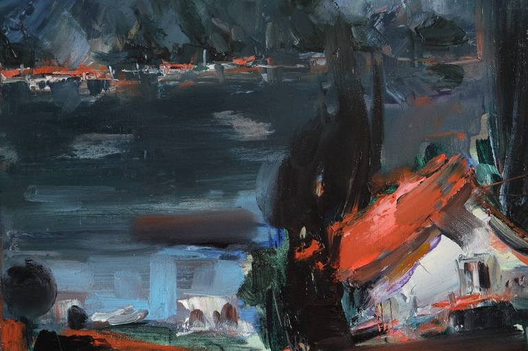 Original Expressionism Landscape Painting by Ros Dudchenko
