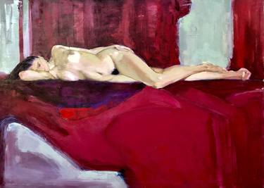 Original Art Deco Nude Paintings by Ros Dudchenko