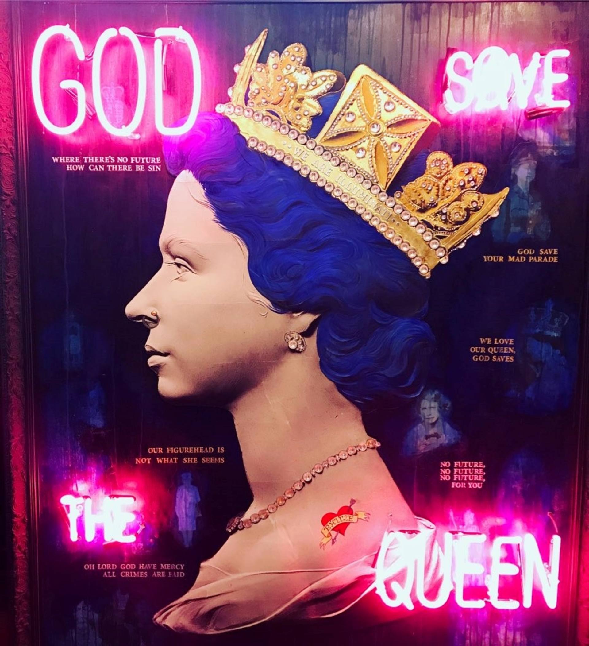 GOD SAVE THE QUEEN Painting by Illuminati Neon | Saatchi Art
