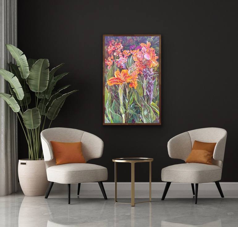 Original Impressionism Floral Painting by Karin Hopkinson