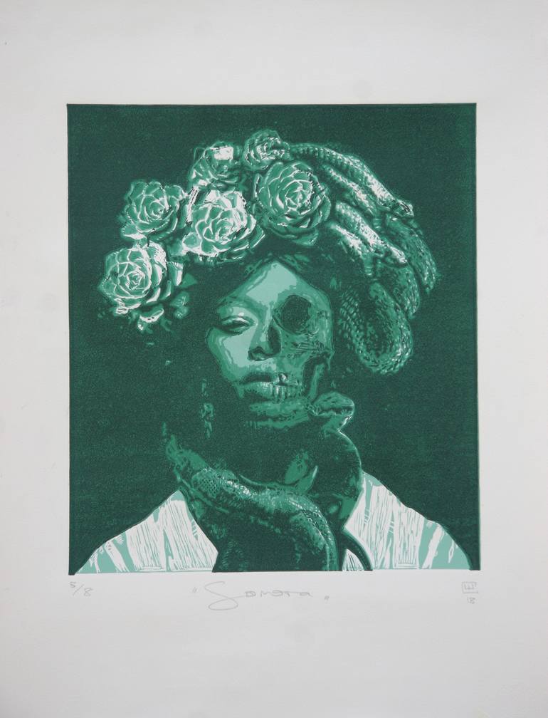 Original Fine Art Popular culture Printmaking by Warren Crawford