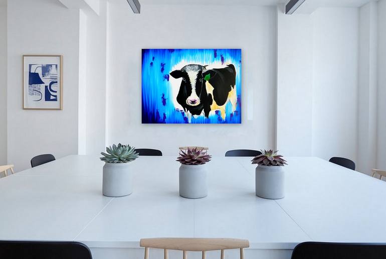 Original Cows Painting by Cathy Jacobs