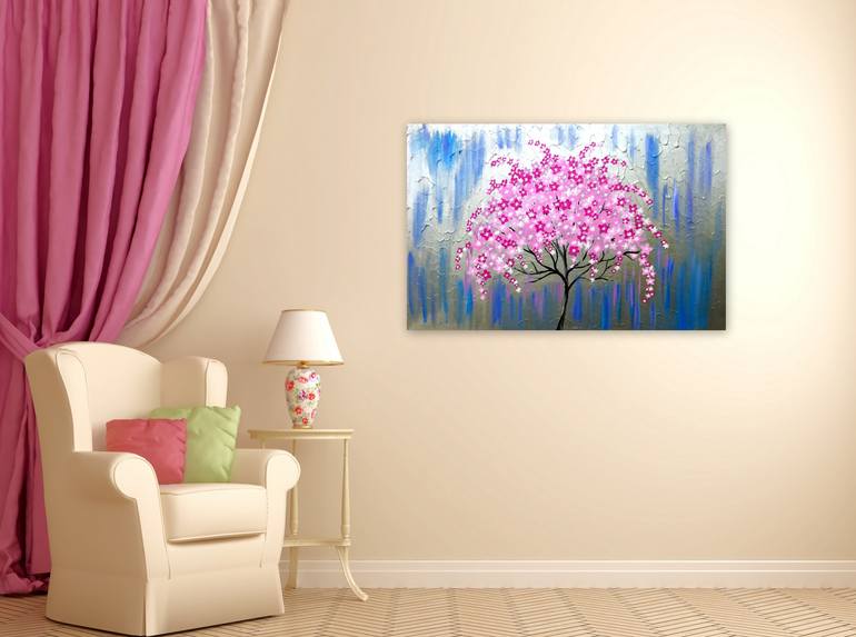 Original Abstract Floral Painting by Cathy Jacobs