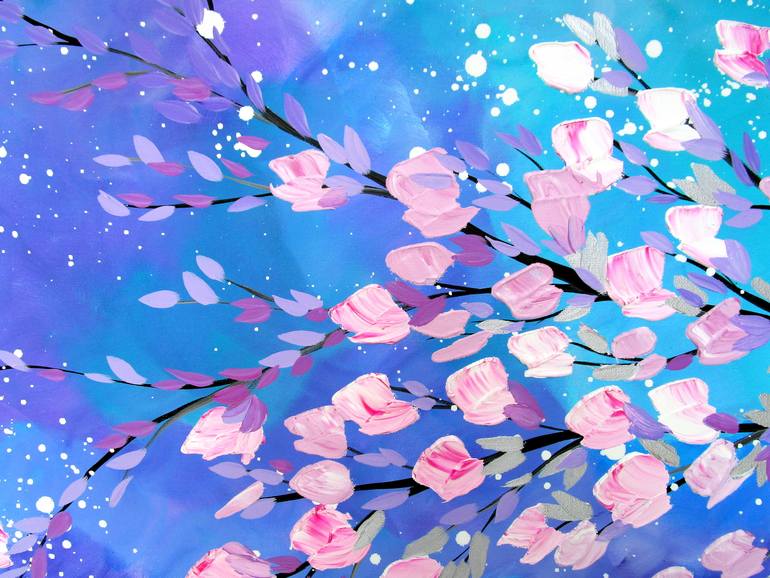 Original Abstract Floral Painting by Cathy Jacobs