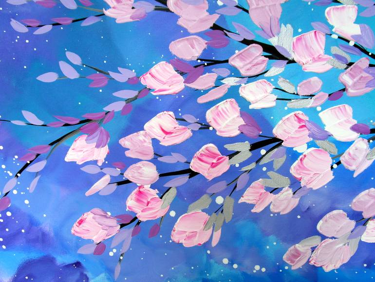 Original Abstract Floral Painting by Cathy Jacobs