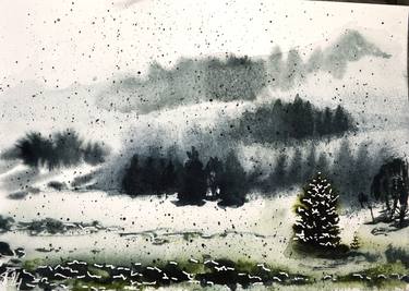 Watercolor landscapes Stoos Black snow 7 thumb