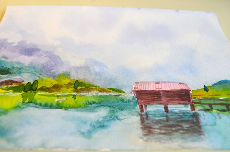 Original Impressionism Landscape Painting by Hanna Bulgakova